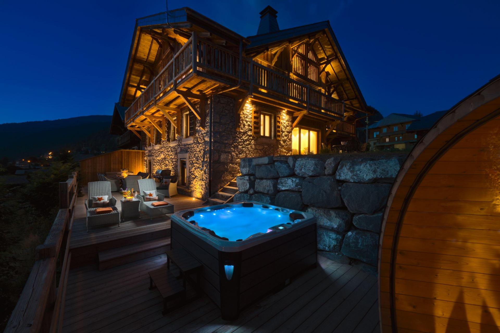 The Old Macaroni, Morzine, Ski Chalet, Hot Tub