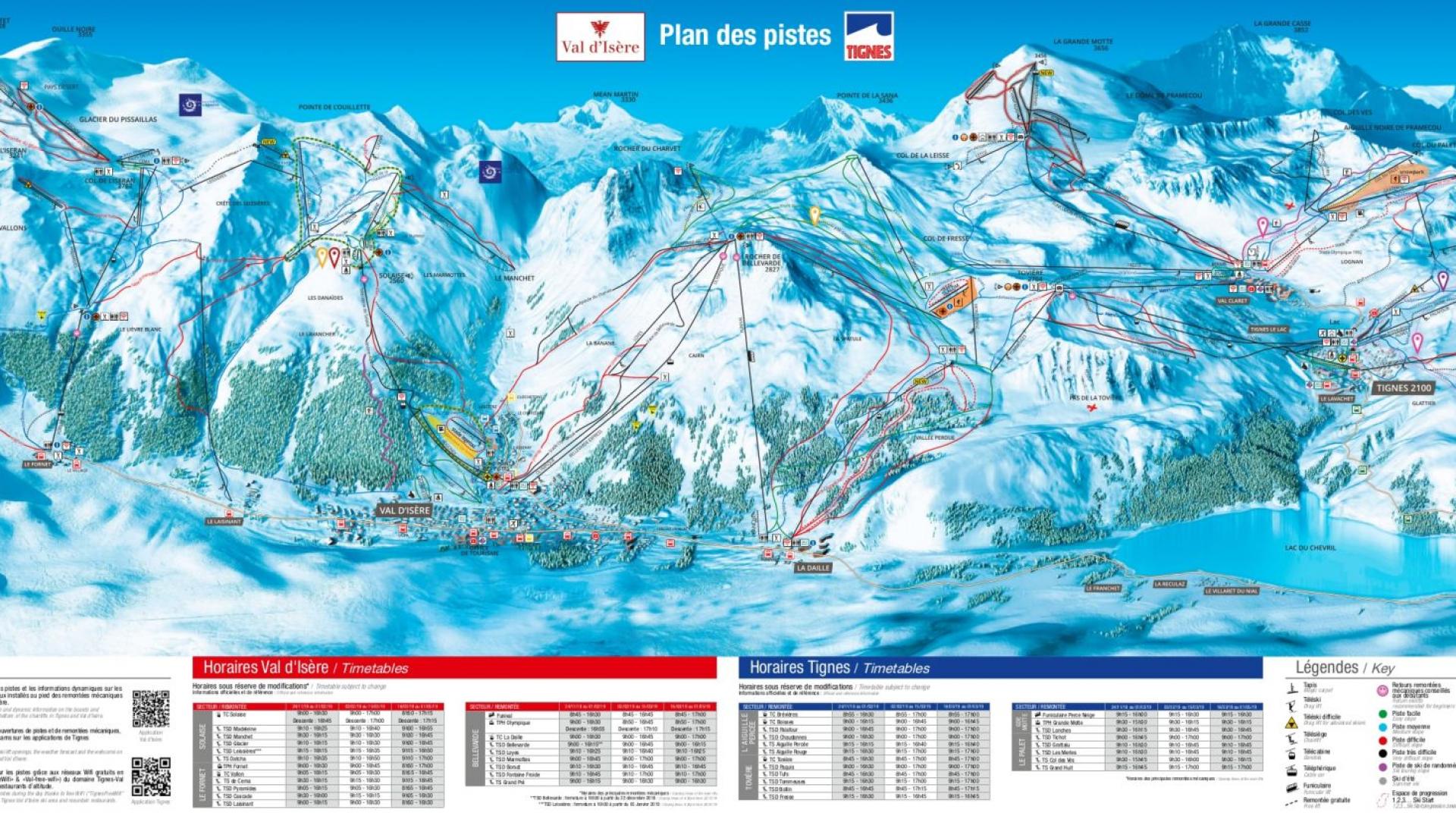 Tignes Piste Map.