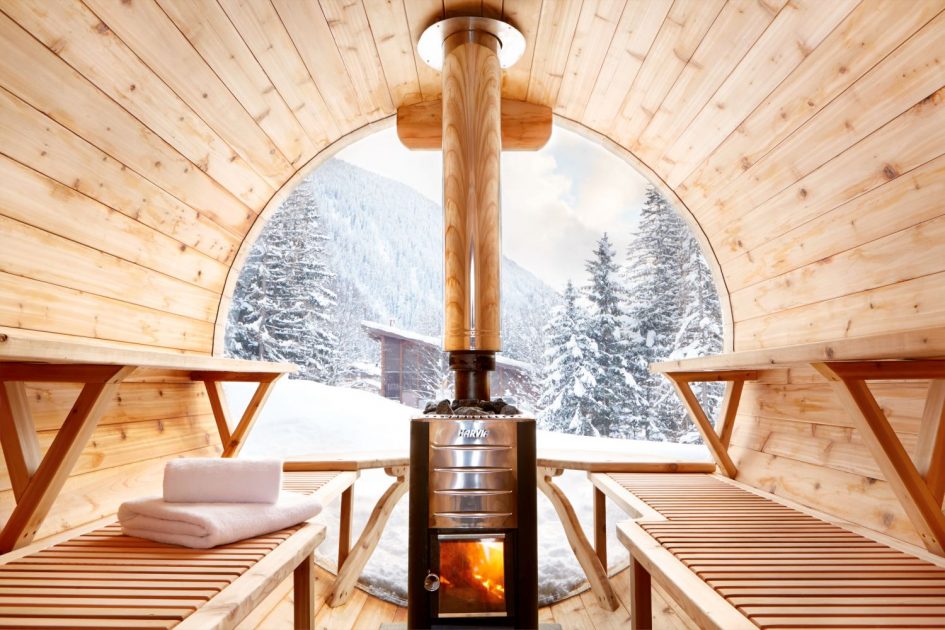 luxury chalets with views Chamonix, chalets with views Argentiere, sauna views, views from the sauna