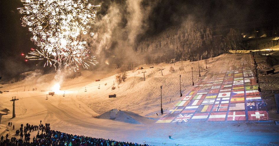 fireworks in St Anton, apres ski St Anton, Schneetreiben Firework Display, apres ski scene St Anton 