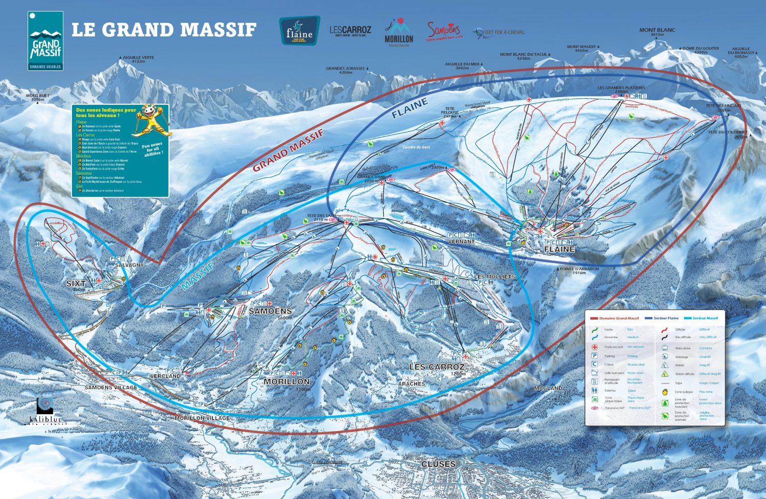 grand massif piste map