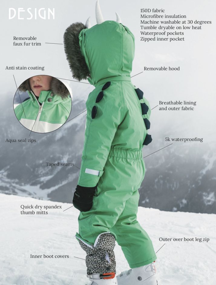 Functional and fun ski suits for kids 