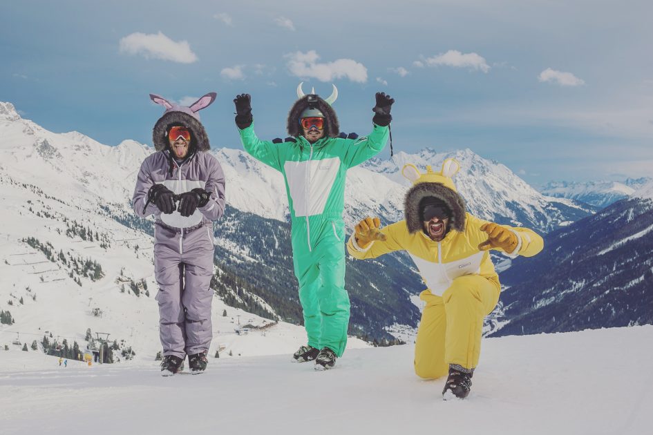 Founders of Dinoski- fun ski wear for kids 