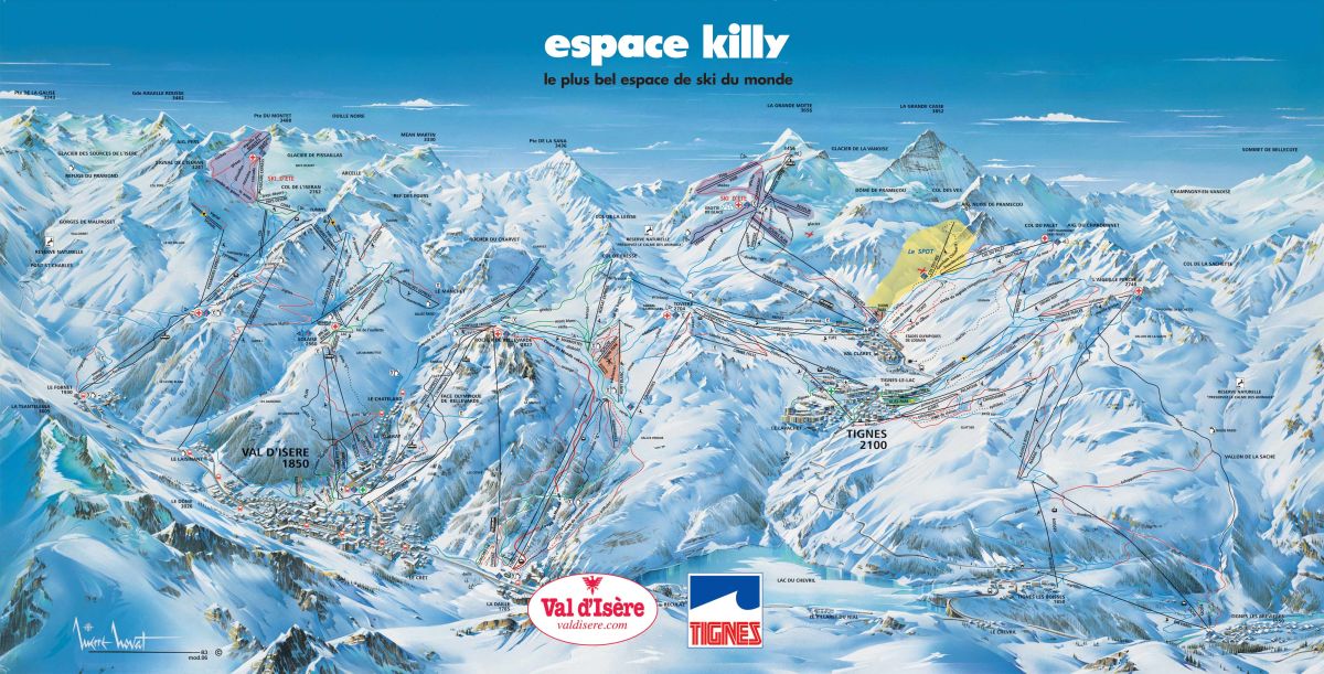 Val d'Isere piste map, Val d'Isere skiing, skiing in Val d'Isere, ski map Val d'Isere