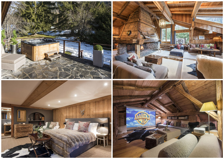 romantic ski chalet with hot tub, romantic ski chalet Chamonix, romantic ski holiday Chamonix