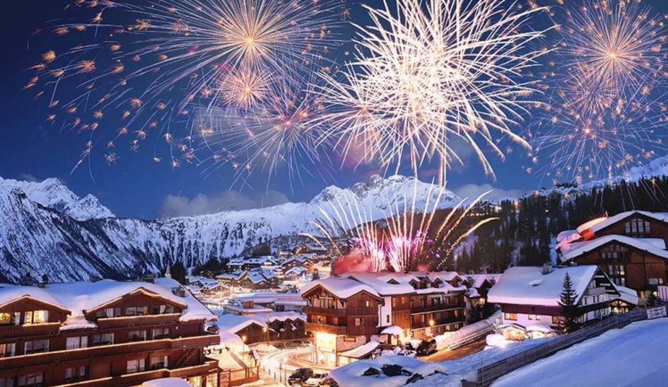 New Year fireworks in the Three Valleys New Year in the Three Valleys
