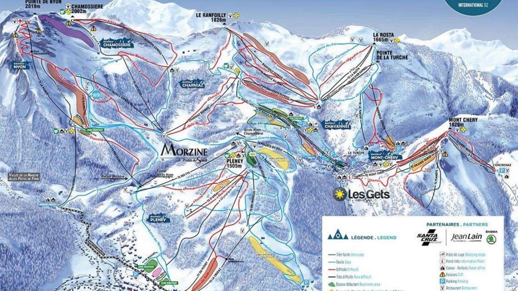 Les Gets piste map, Les Gets ski area, skiing in Les Gets