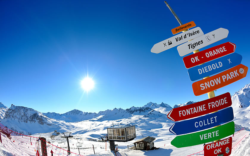 Val d'Isere, France, Alps, Mountains, Snow, Direction 