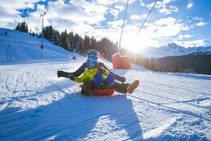 Sledging family ski trip Courchevel, Sledge run, Family Ski Holiday, Courchevel Ski Resort 