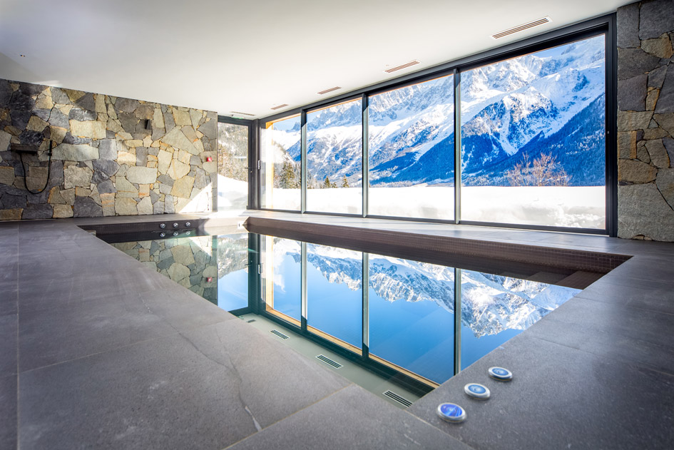 luxury chalet, swimming pool, pool with a view, Chamonix