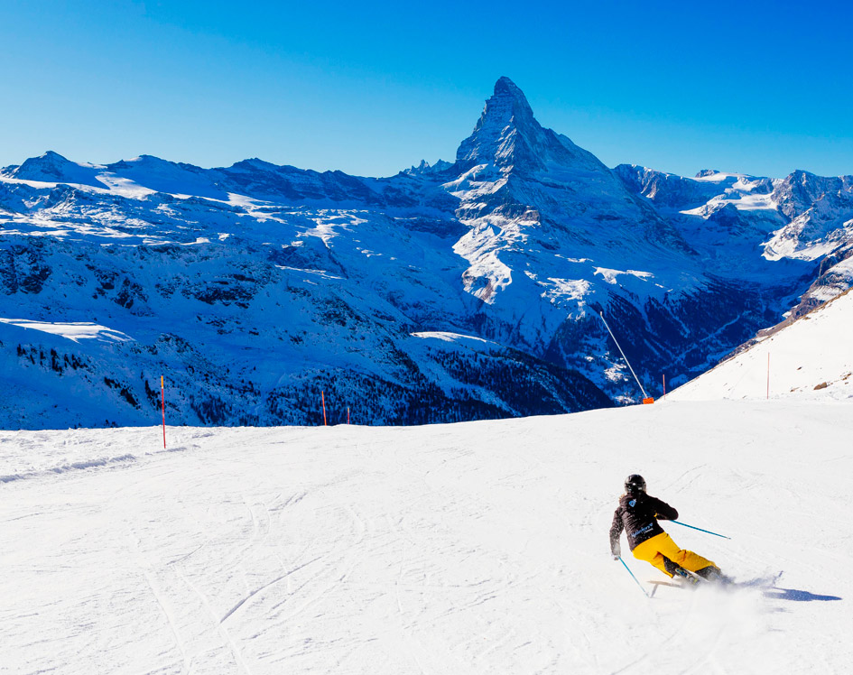 skiing in Zermatt, Matterhorn skiing, top ski runs in Zermatt, Zermatt ski school, Matterhorn Diamonds