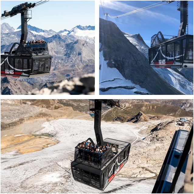 Tignes Cable Car. Gondola Espace Killi. Grande Motte Gondola.