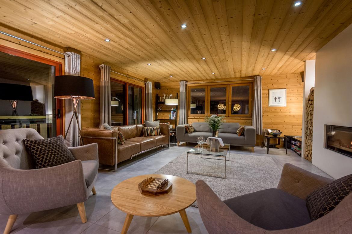 Stylish contemporary living space at luxury slef catered ski chalet in Morzine  