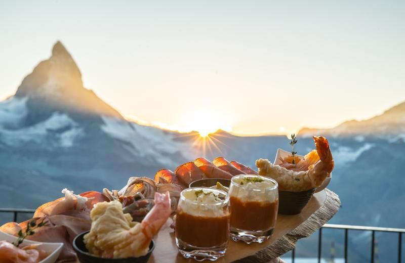 Zermatt, Photo Credit: Zermatt Tourist Office Canapés and gourmet dining with Matterhorn views during a self catered ski holiday in Zermatt
