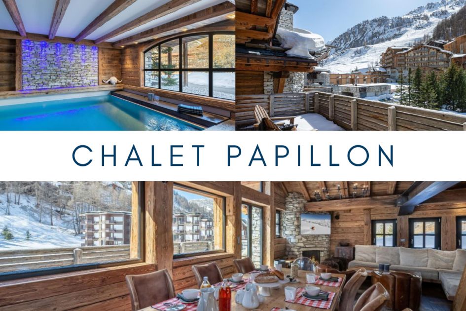 Chalet Papillon, Val d'Isere luxury ski chalet, Chalet Papillon Val d'Isere, luxury chalets with swimming pool, luxury bed and breakfast chalet in Val d'Isere, Top 5 Luxury Bed and Breakfast Chalets in Val d'Isere