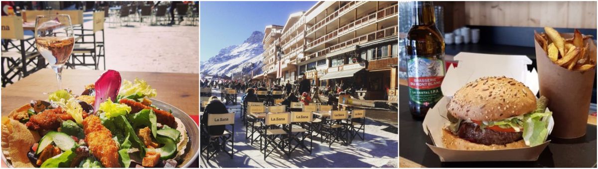 La Sana Val d'Isere, lunch in Val d'Isere, mountain lunch in Val d'Isere, where to eat on the mountain Val d'Isere, restaurants in Val d'Isere