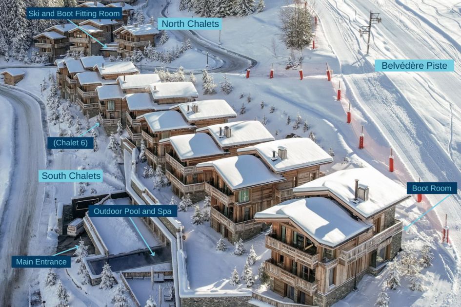 Map of Ultima Courchevel Complex Ski in ski out chalets in Courchevel Moriond, luxury chalet in Courchevel 1650