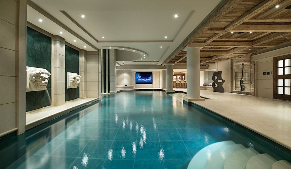 This is the pool at Chalet Edelweiss, luxury chalet in Courchevel 1850 