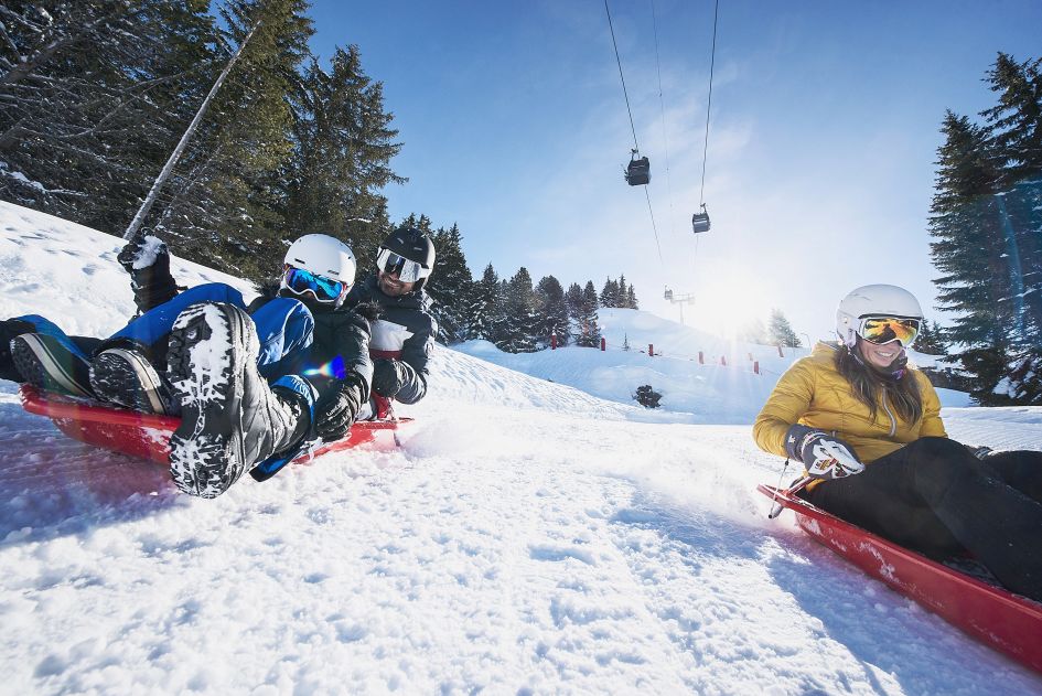 tobogganing in Courchevel Moriond 