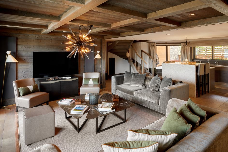 Six Senses 4BR, Courchevel 1850 Six Senses Residence in Courchevel 1850, interior living room of one of these luxury apartments in this eco accommodation.