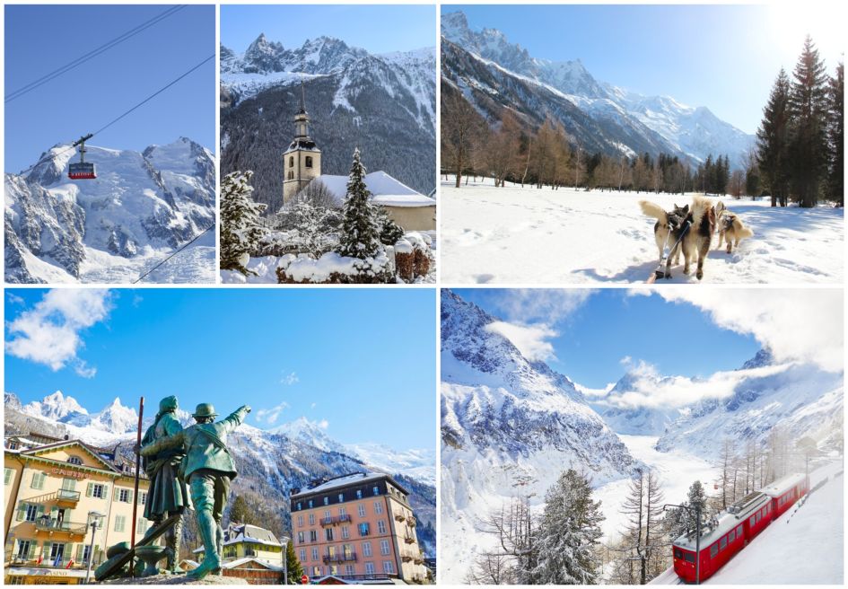 A Collage of Chamonix-Mont-Blanc. Credit: Chamonix Tourist Office stunning scenery in Chamonix