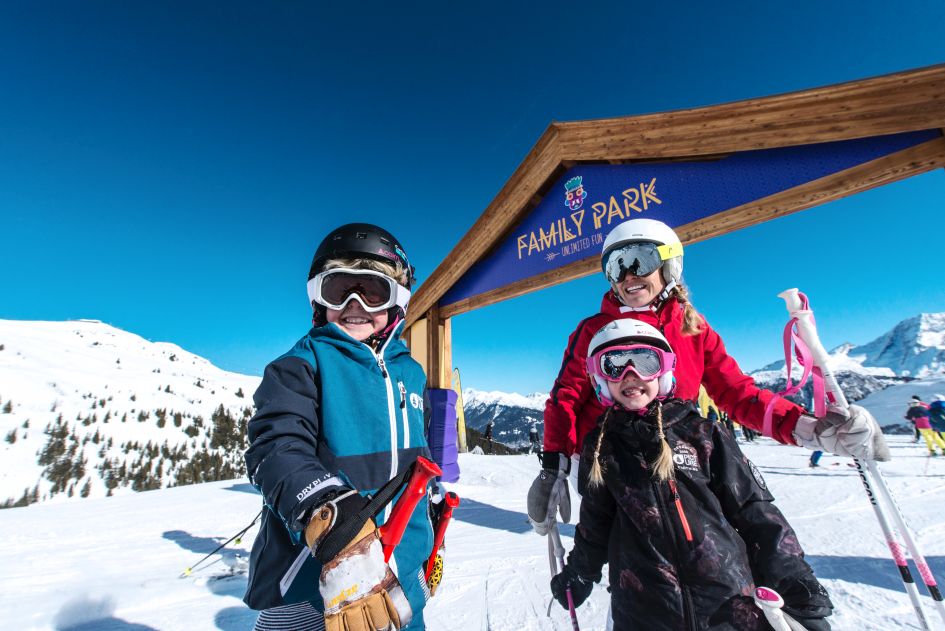 Family park in Courchevel 1850. Credit: David André At the family park in Courchevel 1850.
