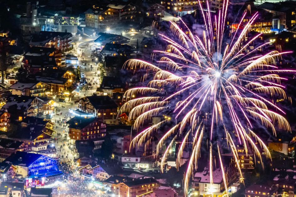 Expect lots of firework celebrations in New Year in Verbier.