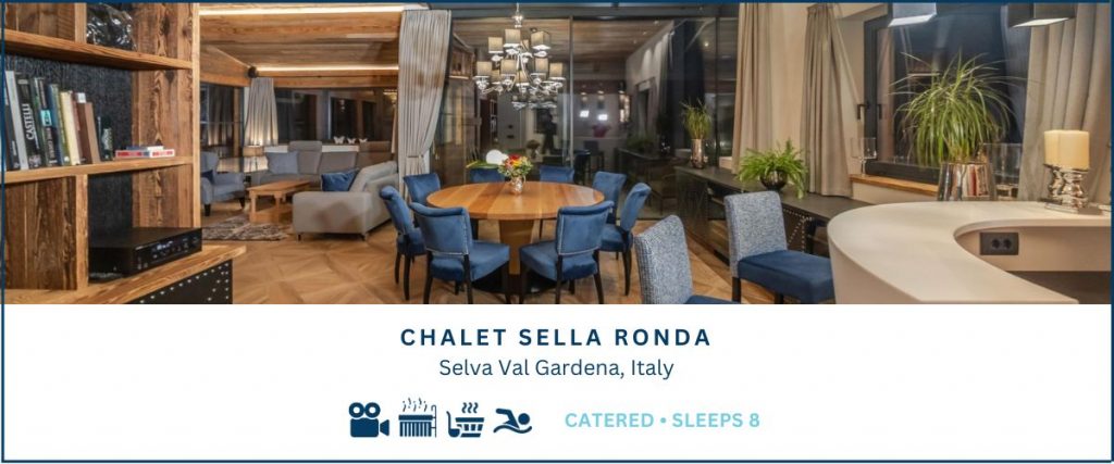 Chalet Sella Ronda is a luxury ski chalet in Selva Val Gardena ski resort offered on a catered basis and accommodating up to 8 guests.
