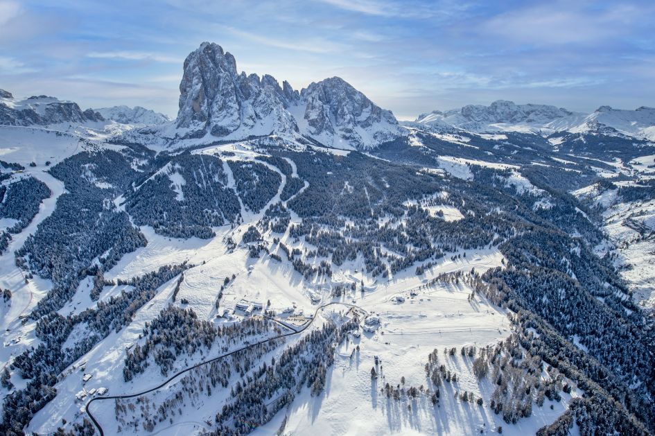 Stunning views in the Dolomites adding something super special to your luxury ski holiday in the Val Gardena ski resorts. 