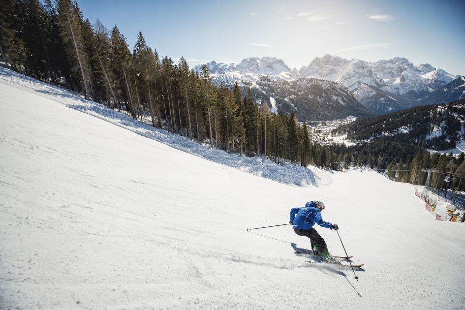 Skiing in Madonna di Campiglio. 