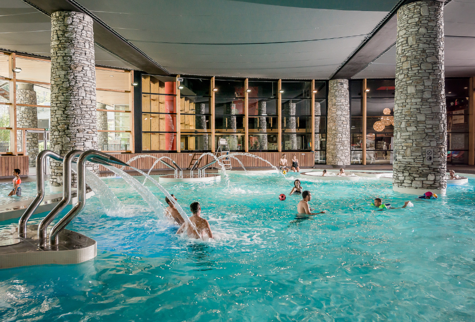 Credit: Andy Parant via Val d'Isère Tourism People in the large pool in the Centre Aquasportif in Val d'Isère.
