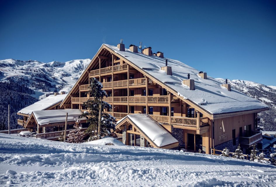 Antares Meribel Luxury ski apartments in Méribel, consisting of multiple individual apartments all providing ski in, ski-out access. Exterior photo of Antarès 10.