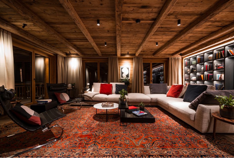 Cosy living area in Arula Chalets, Austria
