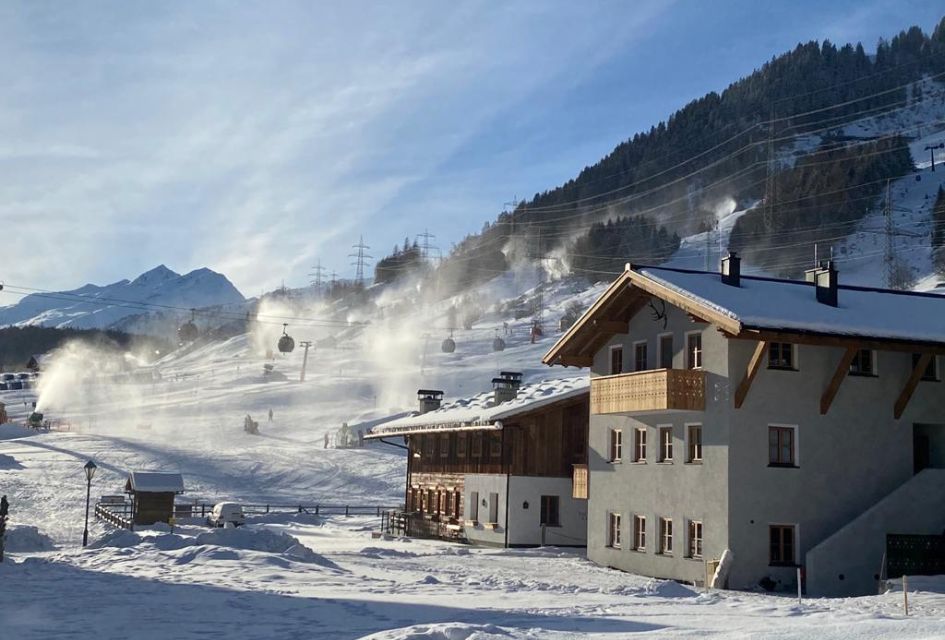 Chalet Marmotta Neve sitting slopeside along the Nassereinbahn piste, St Anton.
